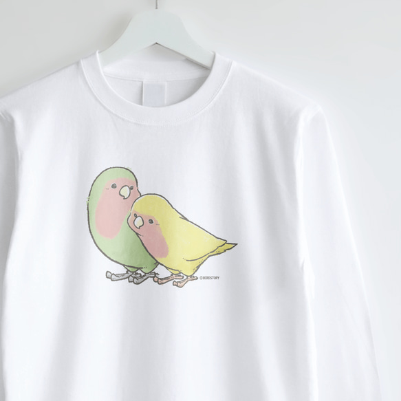 長袖Tシャツ（なかよし / コザクラインコ） 1枚目の画像