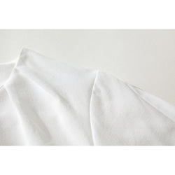 パフスリーブシャツ　シンプルシャツ　ホワイト　M-Lサイズ  L184 4枚目の画像