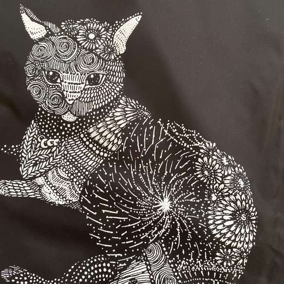 シャカシャカエコバッグ (猫 ✖︎ ブラック) プチギフトにも♩ 3枚目の画像