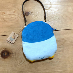 【mashiroten】ペンギンポーチ（ミニバッグ）ブルー 4枚目の画像