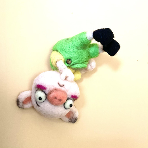 羊毛人形 考える ブー太くん 羊毛フェルト Howakero（ほわケロ） 通販