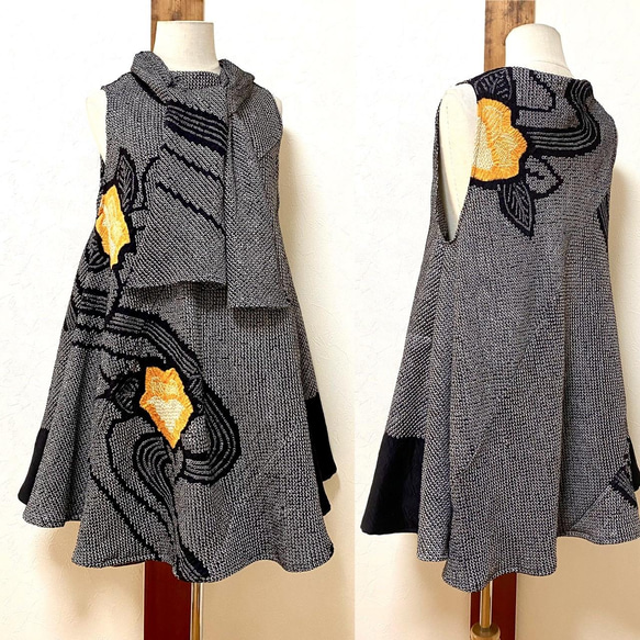 ⭐️price down⭐️絞りのチュニックワンピース 着物リメイク