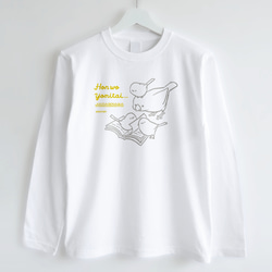 長袖Tシャツ（JAMAENAGA / HON WO YOMITAI / 文鳥） 2枚目の画像