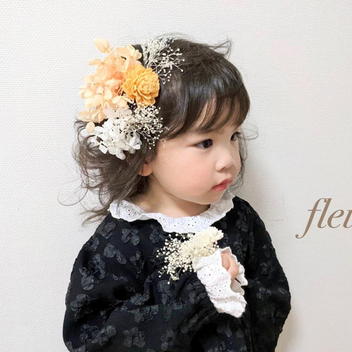 キッズヘアアクセサリー 子供用髪飾り プリザーブドフラワー キッズ髪