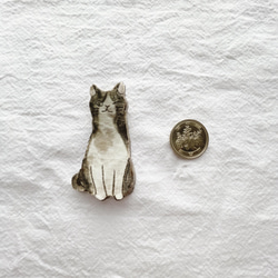 ちょこんと猫の箸置き(ハチワレ白黒猫) 5枚目の画像