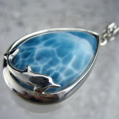 イルカのいる海 ラリマー シルバー ペンダント【送料無料】iruka92