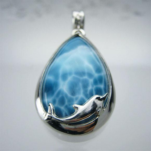 イルカのいる海 ラリマー シルバー ペンダント【送料無料】iruka92