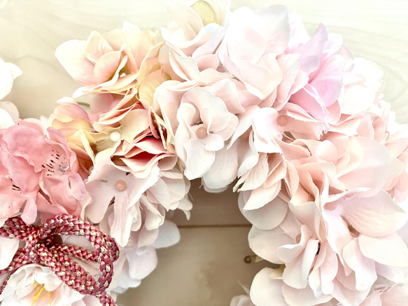 No.wreath-15426/ひな祭りリース22-(8) 30x35cm /アーティフィシャルフラワー造花 11枚目の画像
