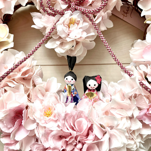No.wreath-15426/ひな祭りリース22-(8) 30x35cm /アーティフィシャル 