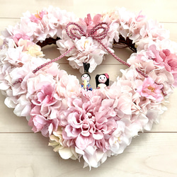 No.wreath-15426/ひな祭りリース22-(8) 30x35cm /アーティフィシャルフラワー造花 5枚目の画像