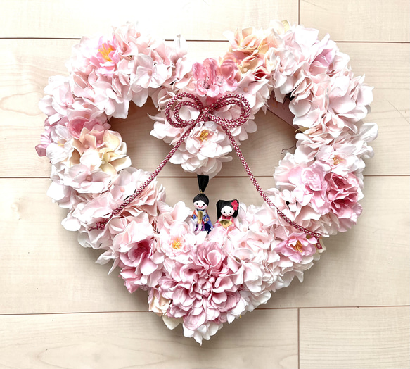 No.wreath-15426/ひな祭りリース22-(8) 30x35cm /アーティフィシャルフラワー造花 12枚目の画像