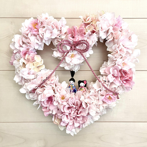 No.wreath-15426/ひな祭りリース22-(8) 30x35cm /アーティフィシャル 