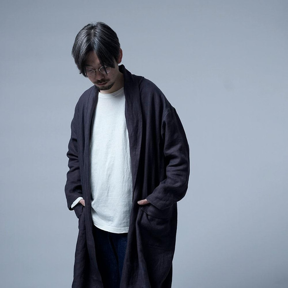 プレミアム】Linen Jacket ショールカラー /ショードロン h022m-cdn2