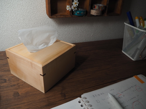 ティッシュボックス コンパクト トチ