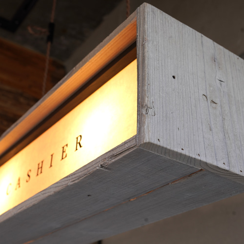 古材単3乾電池照明 古道具ディスプレイ照明 古材サインボード