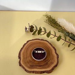 刺繍糸で編んだミモザのブローチ/ヘアゴム(mimosa wreath) 6枚目の画像