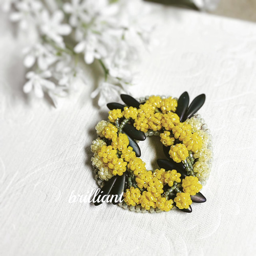 ミモザ ビーズ 刺繍 ブローチ ハンドメイドアクセサリー 楽天市場】チリア 田川啓二 ミモザのブローチキット : 田川啓二