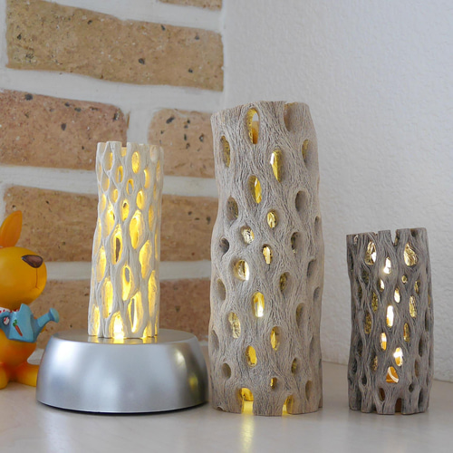 天然木 ライト No3 サボテンの骨&LED照明 カクタススケルトン ランプ