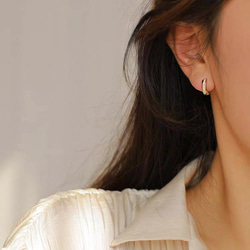 韓国ファッション 春新作　ホワイトリングデザインピアス　上品　ゴールドアクセサリー　-70 6枚目の画像