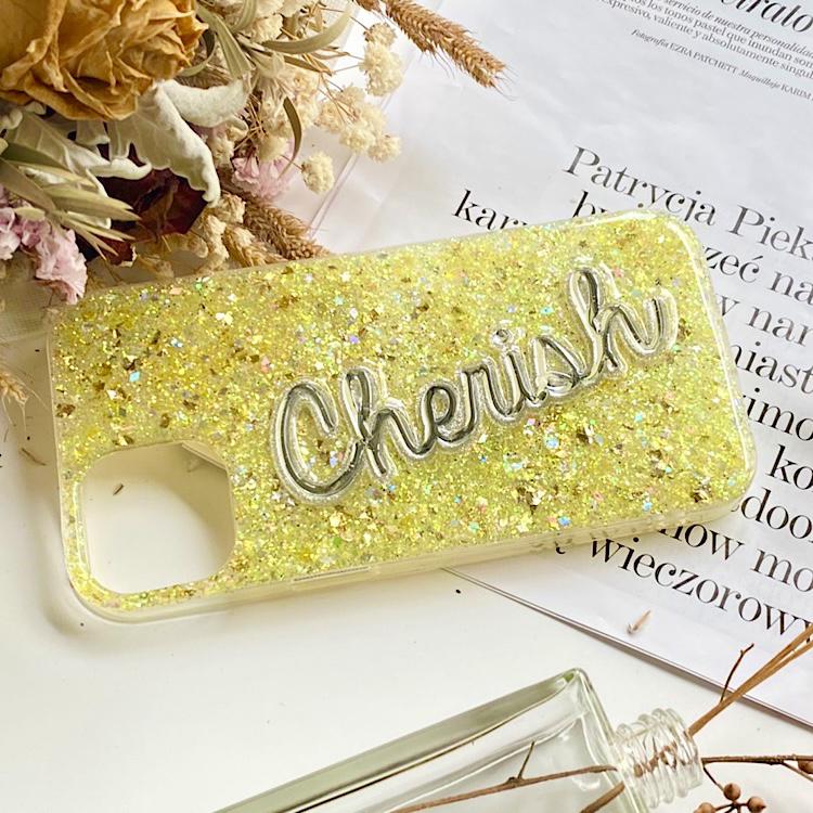 名入れ　多機種対応 名前やロゴが入れられるglitterスマホケース 4,316円