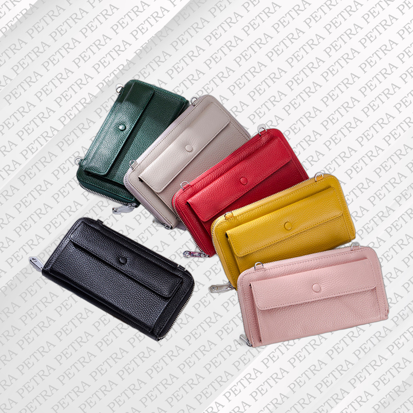 ペトラ【PETRA】本革携帯入れポシェット　携帯入れ兼財布　本革長財布　スマホポシェット　スマホを入れたまま操作 RD