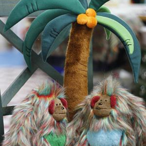 カラフル生地のオランウータン 製作数10体 ぬいぐるみ ココナッツ・K