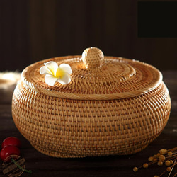 竹籠 提籃籠 竹細工 茶道具籠 小物入れ籠 かごバッグ 杏子の手作り