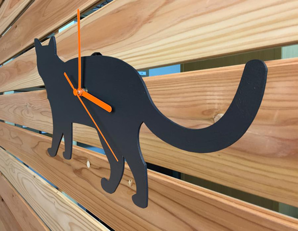Wood cat clock 日本猫 4枚目の画像
