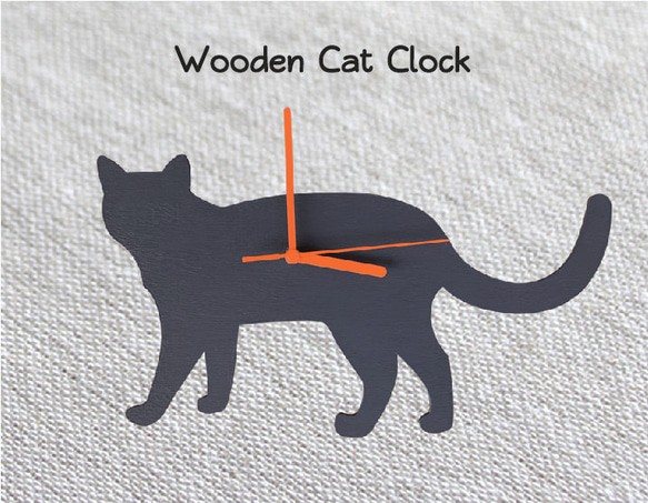 Wood cat clock 日本猫 1枚目の画像