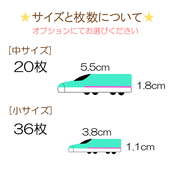 コットン名前シール 20枚 アイロン不要 新幹線 4枚目の画像