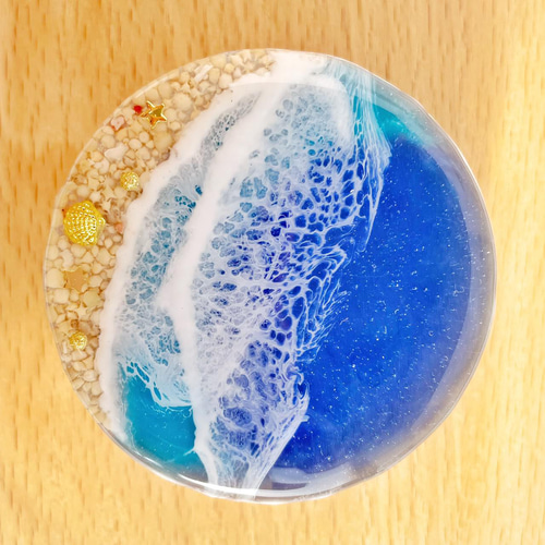 さざ波 レジン 携帯 アロマストーン 缶 アルミケース レジンアート 星