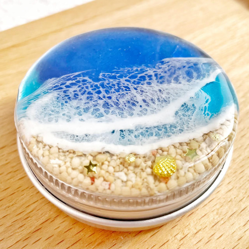 さざ波 レジン 携帯 アロマストーン 缶 アルミケース レジンアート 星