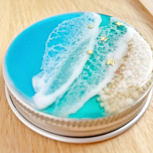さざ波 レジン 携帯 アロマストーン 缶 アルミケース レジンアート 星
