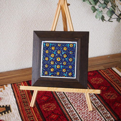 トルコ彩色タイル壁掛け額 壁掛け用タイル（額入り）大 - sevinc8 セヴィンチエイト｜地中海雑貨
