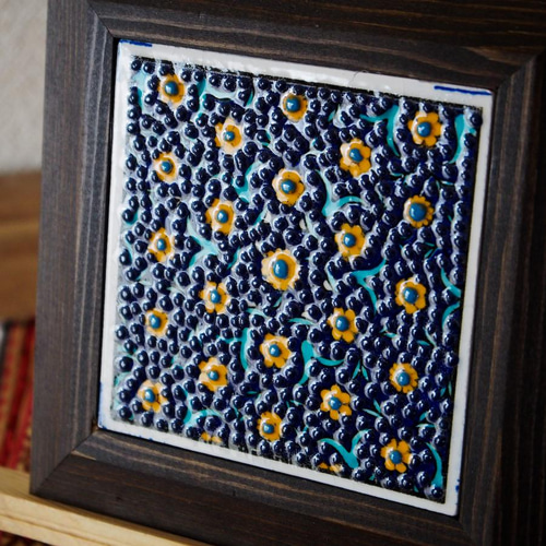 トルコタイル・アート絵画・小さな花 タペストリー・壁掛け NAR 通販