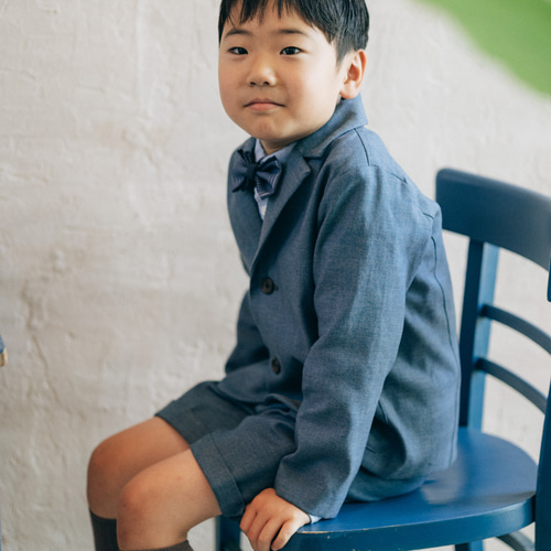 110 120 130 インディゴ ダンガリー 【スーツ】デニム 選べる 蝶