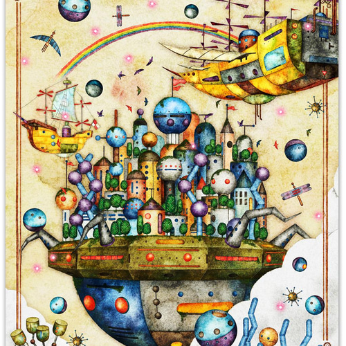 アートポスター 【キカイ王国・旅立ち】 A3ノビサイズ ファンタジック