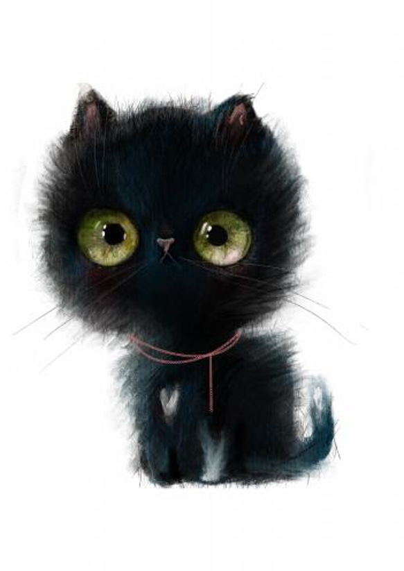 【送料無料】A3・A4ポスター【宝石のような猫の目（黒）】キャッツアイ/ねこ/ペット/インテリア小物/光沢写真紙 2枚目の画像