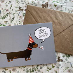 新商品！犬好きの方に！『【SWEET WILLIAM/イギリス】グリーティングカード 』～ダックスフント～ 5枚目の画像