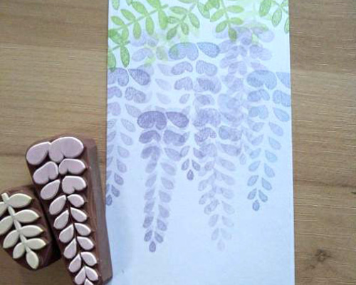 藤の花の消しゴムはんこ はんこ・スタンプ のんびり屋 通販 13471377