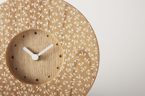 KOMON WOOD CLOCK(KOBANA／とんぼと蝶） 2枚目の画像