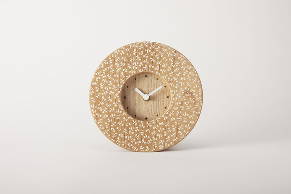 KOMON WOOD CLOCK(KOBANA／とんぼと蝶） 1枚目の画像