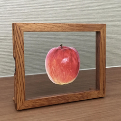 りんご　水彩画　L判フレーム付き 3枚目の画像