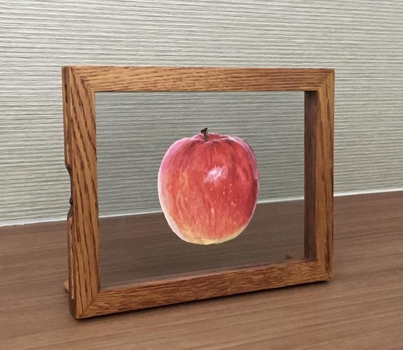 りんご　水彩画　L判フレーム付き 3枚目の画像
