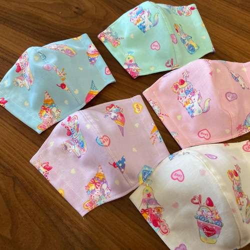 受注製作＊送料無料】ハンドメイド 布マスク 子供用 ユニコーン