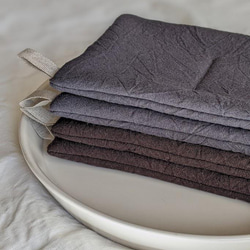 【鍋つかみ・ポットマット／チャコール】　おうち時間・おうちカフェに　母の日 5枚目の画像