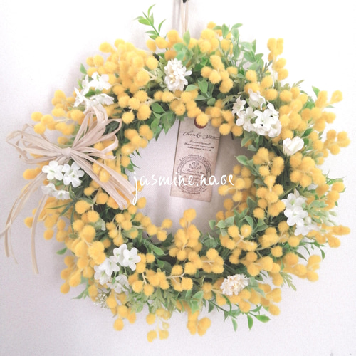 春を先取り♪ミモザのwreath〜 リース jasmine. naoe 通販｜Creema 