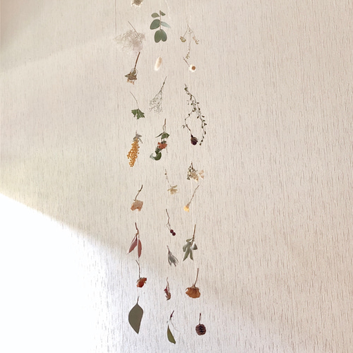 枝付き フラワー モビール ロング 3本 ＊シャビー＆ナチュラル