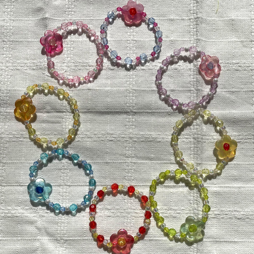 子ども向け＊ビーズブレスレット(2本セット・青) no.ff-4 ブレスレット