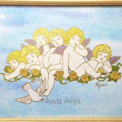 切り絵アート 「天使のフラワーリング」 切り絵 vivien 通販